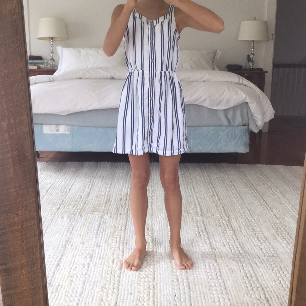 Blue and white stripped Abercrombie Kids dress!!